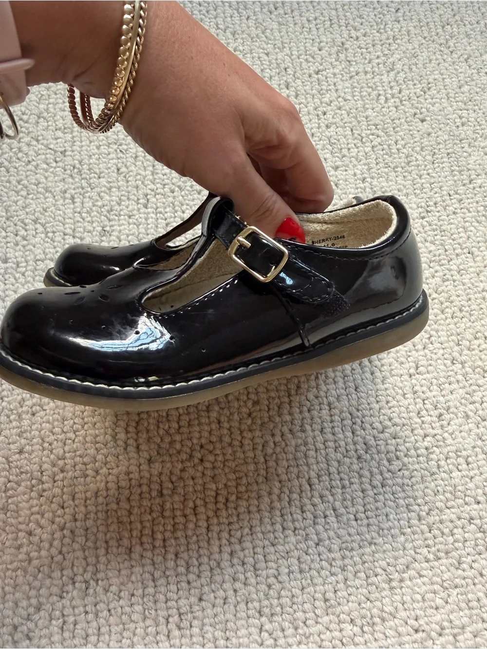 Footmates Toddler black t-strap patent leather Mary Jane 